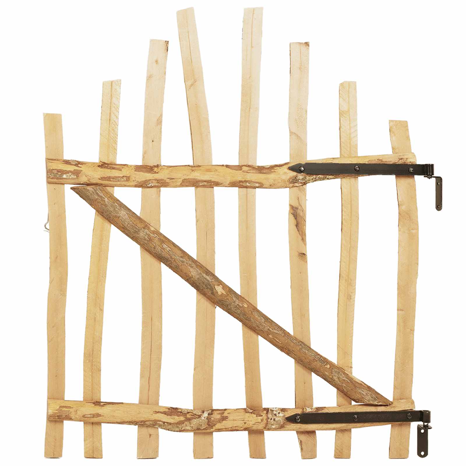 Bogenzauntor 100 x 90 cm Imprägniertes Haselholz Natur