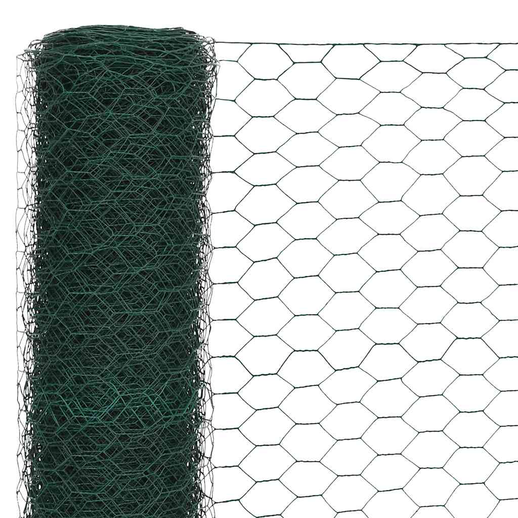 Maschendrahtzaun Verzinkter Stahl Hexagon 1×25 m Silbern