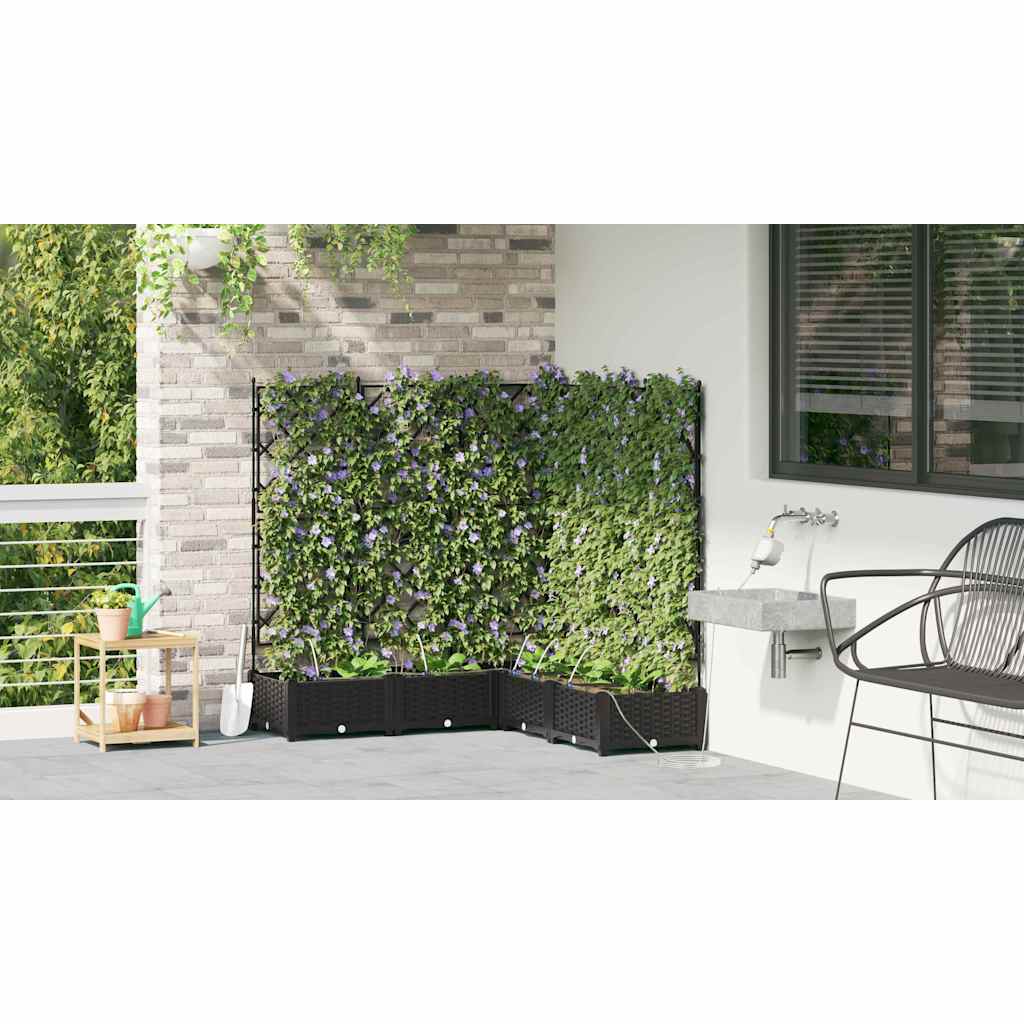 Garten-Pflanzgefäß 4 Stk. Braun 160 x 40 x 22 cm PP