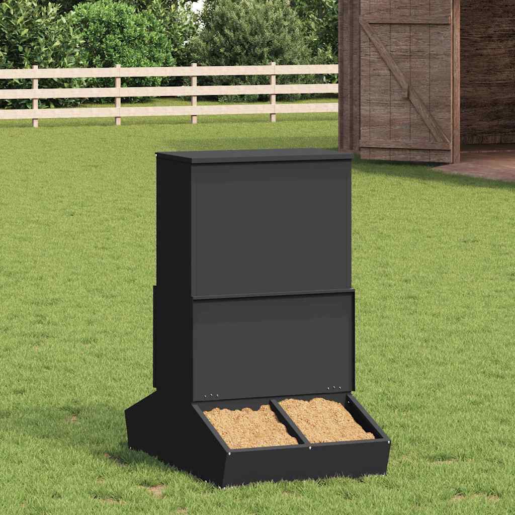 Schweinfutterspender Schwarz 55 x 38 x 76 cm