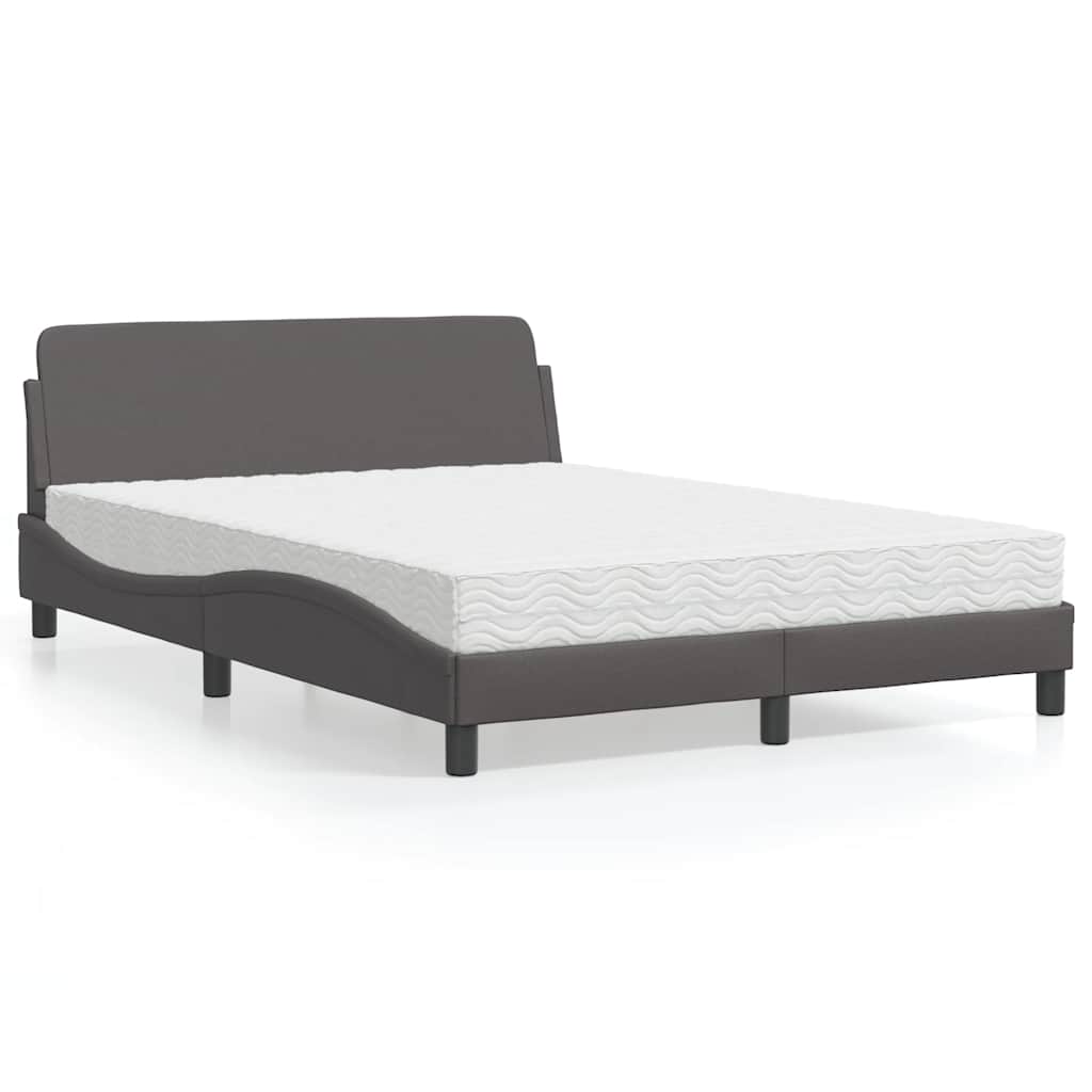 Bett mit Matratze "Dover" Schwarz 80x200 cm Kunstleder