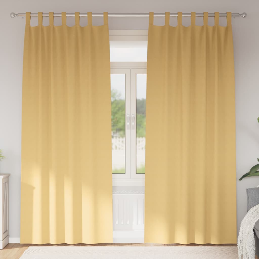 Verdunkelungs-Vorhänge mit Ringen 2 pcs Beige 140 x 140 cm