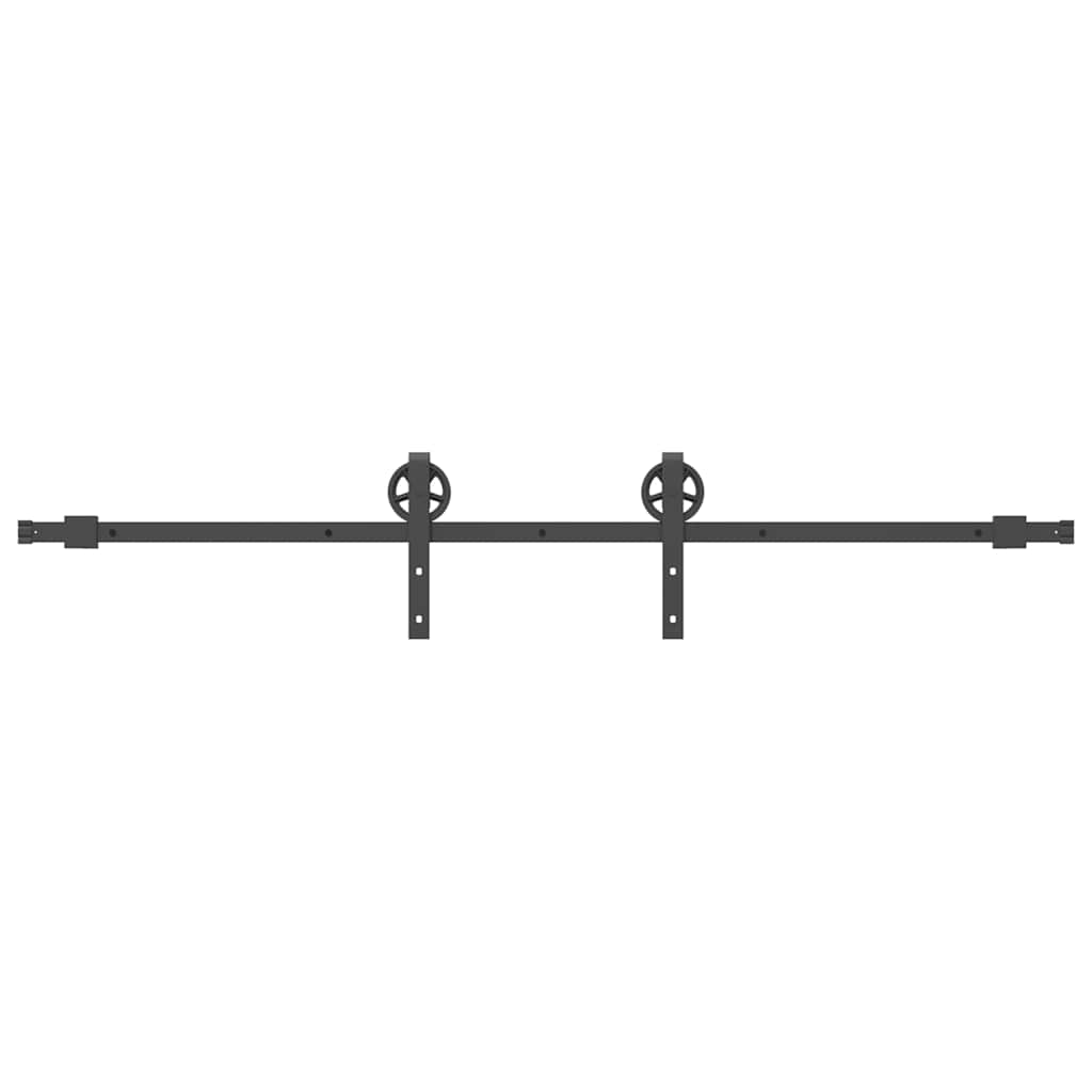 Schiebetürbeschlag-Set 183 cm Stahl Schwarz