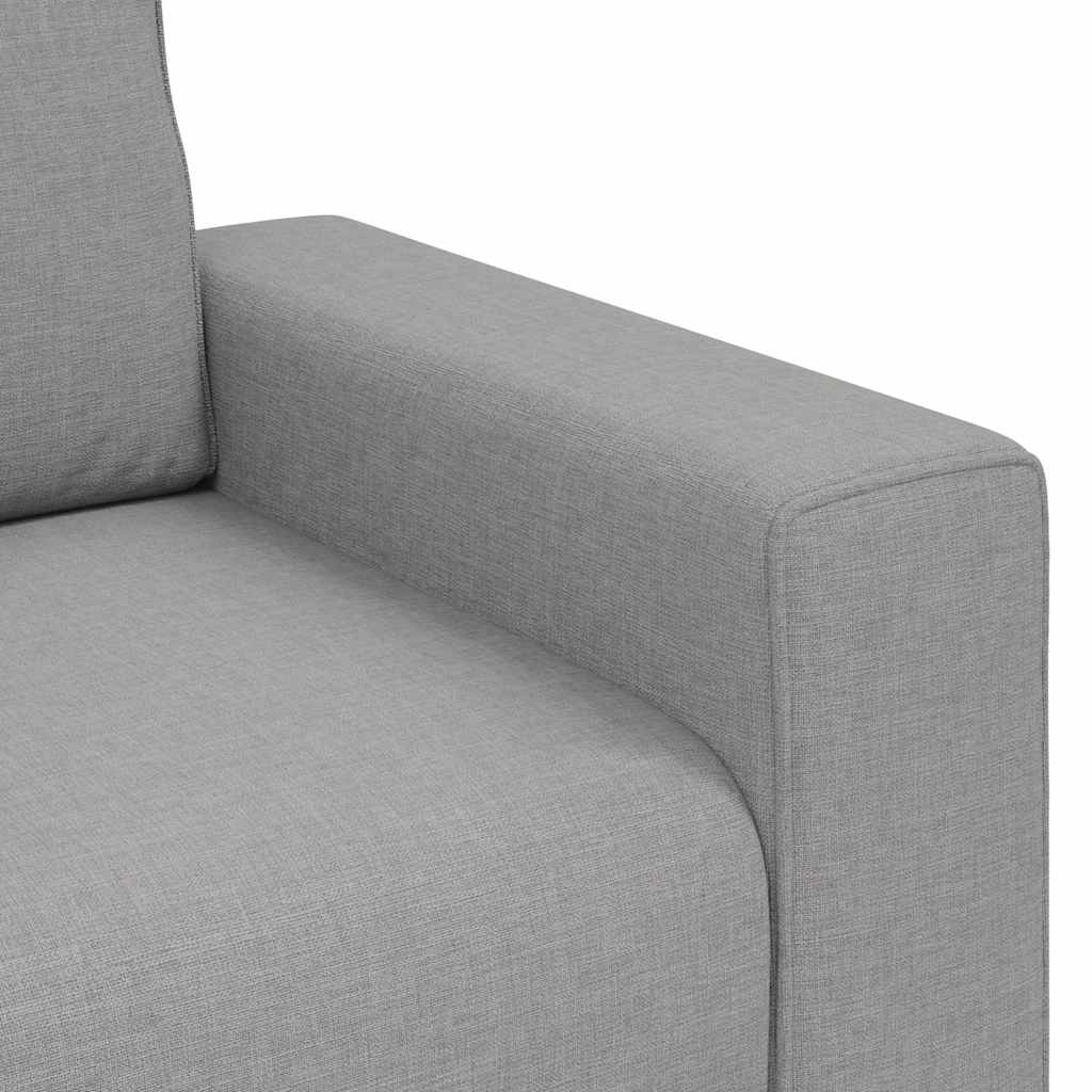 2-tlg. Sofagarnitur mit Kissen Hellgrau Stoff