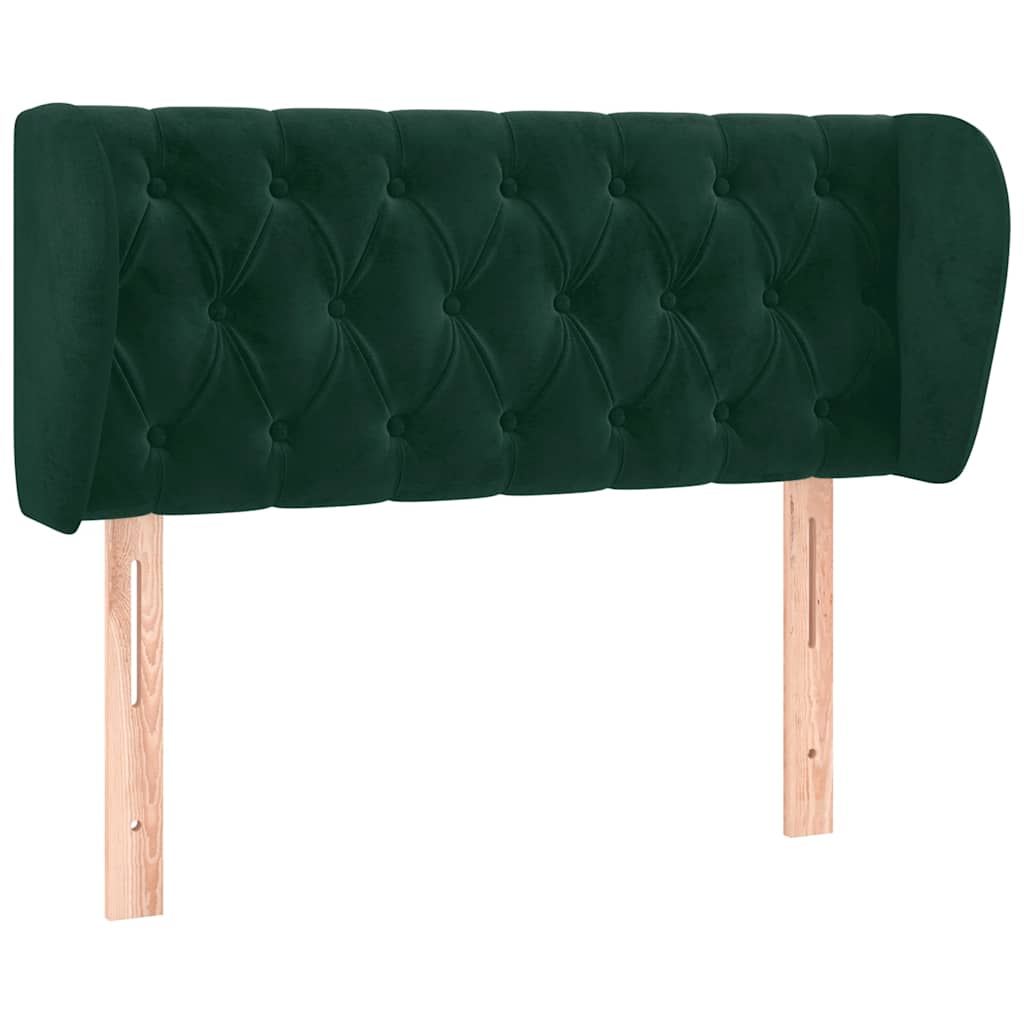 Kopfteil mit Ohren Dunkelblau 93x23x78/88 cm Samt