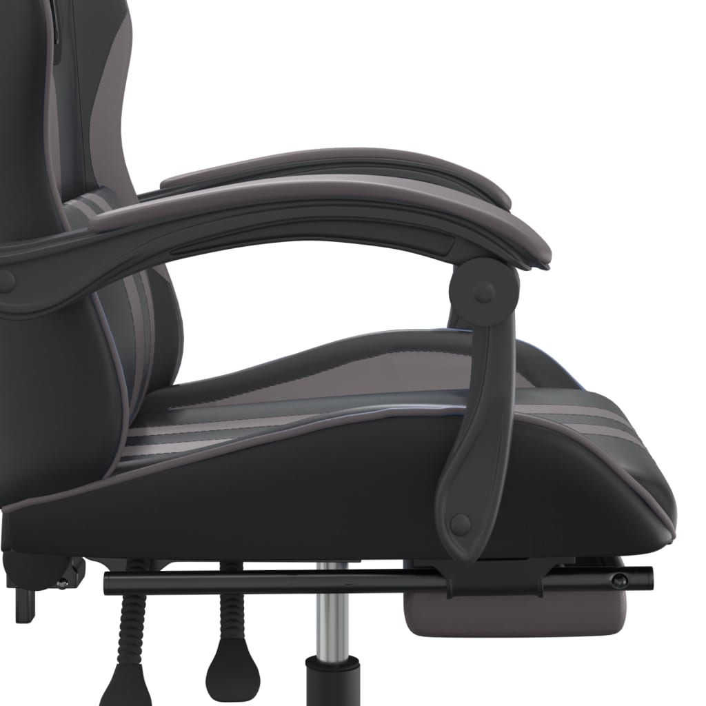 Gaming-Stuhl Drehbar Schwarz und Blau Kunstleder