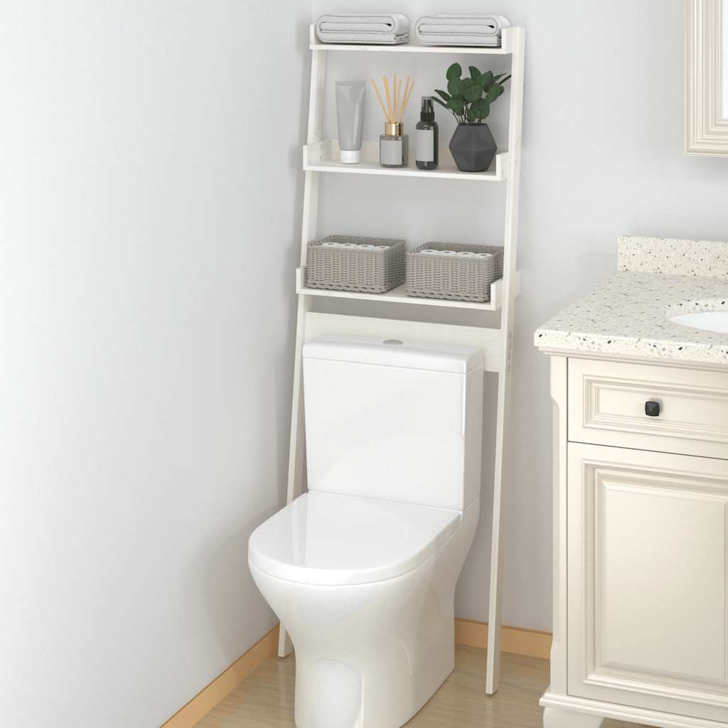 Toilettenregal 63,5x32x179 cm Massivholz Kiefer