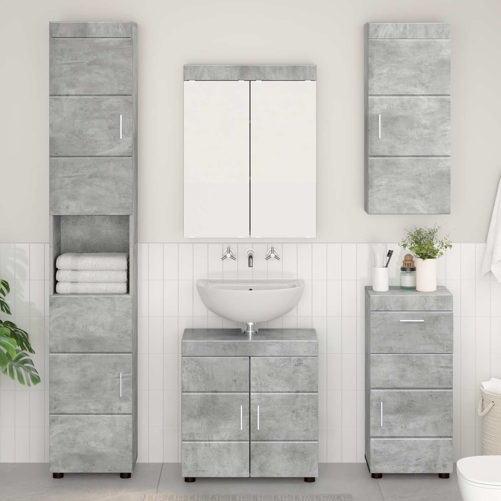 Badezimmermöbel-Set TULUM 2 pcs Weiß 60 x 34 x 63 cm