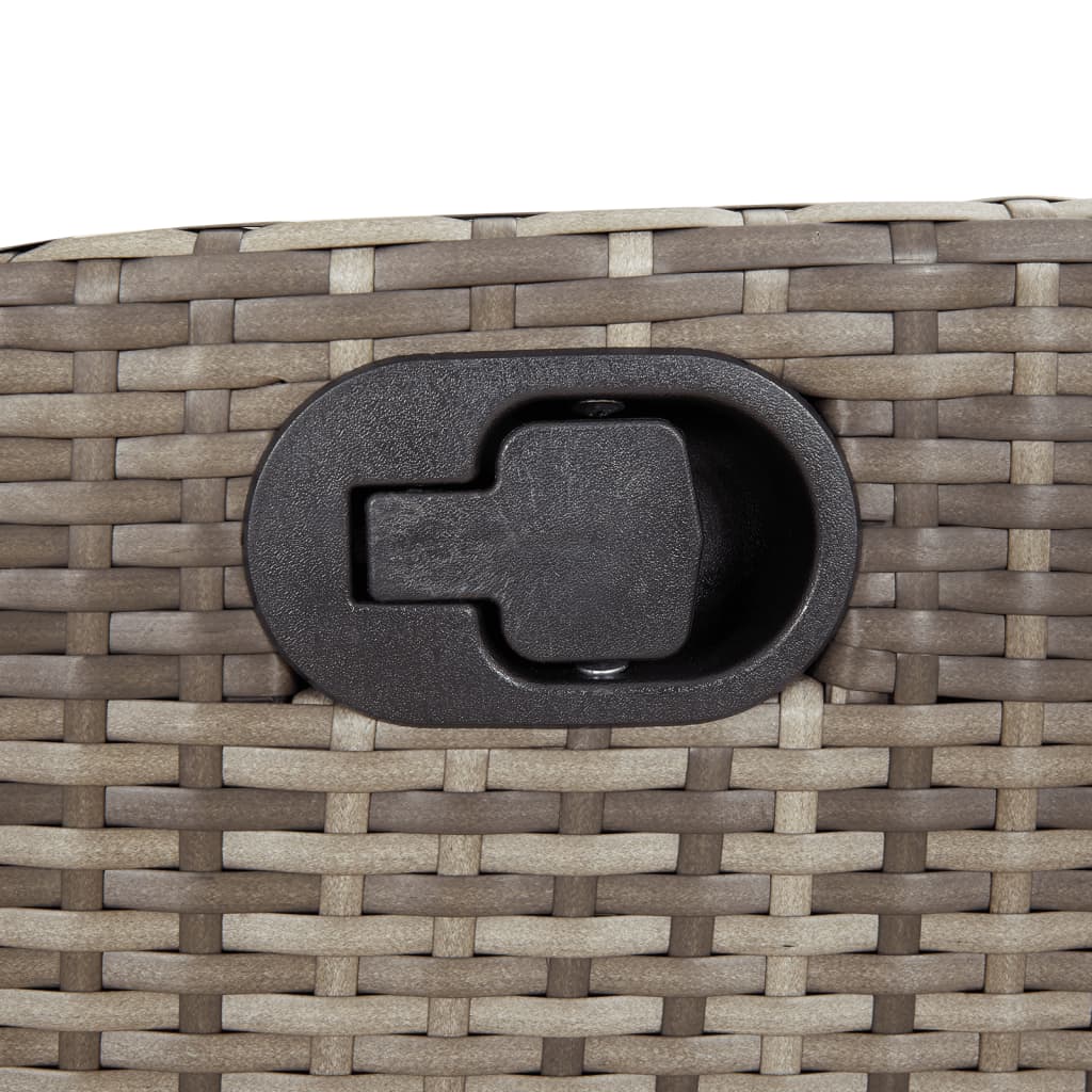 Gartensessel Verstellbar mit Kissen Schwarz Poly Rattan
