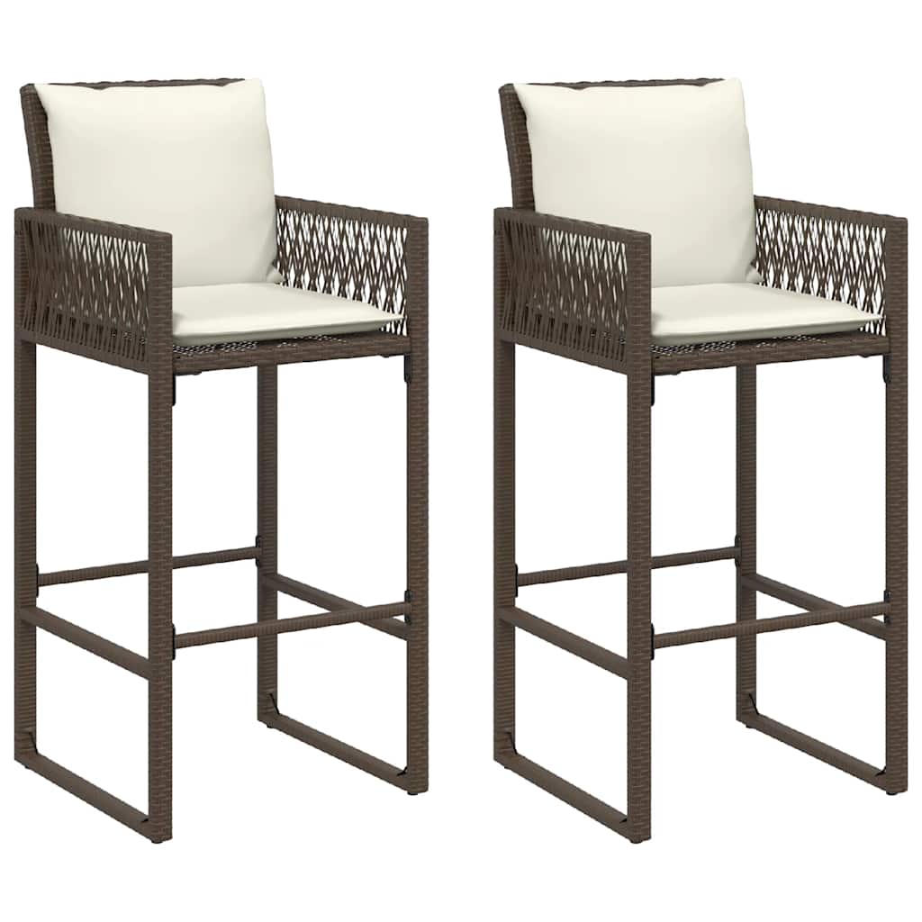 Garten-Barhocker 2 Stk. Schwarz Poly Rattan