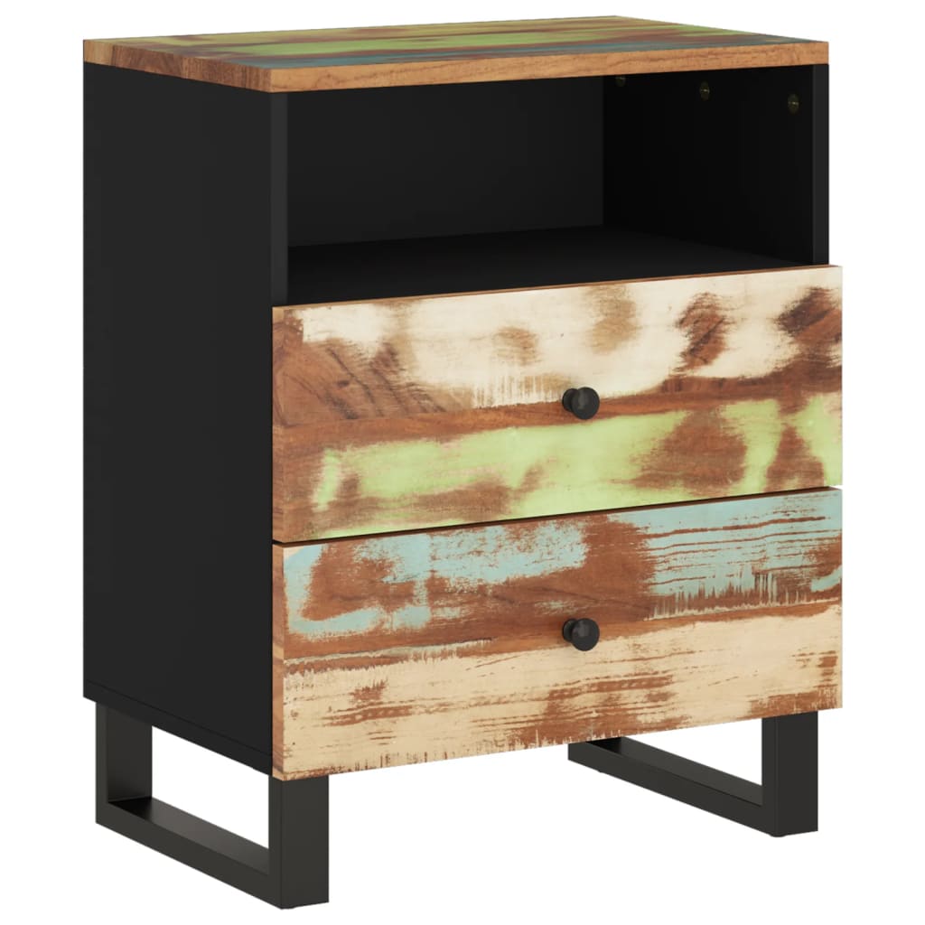 Nachttisch 50x33x62 cm Massivholz Mango & Holzwerkstoff