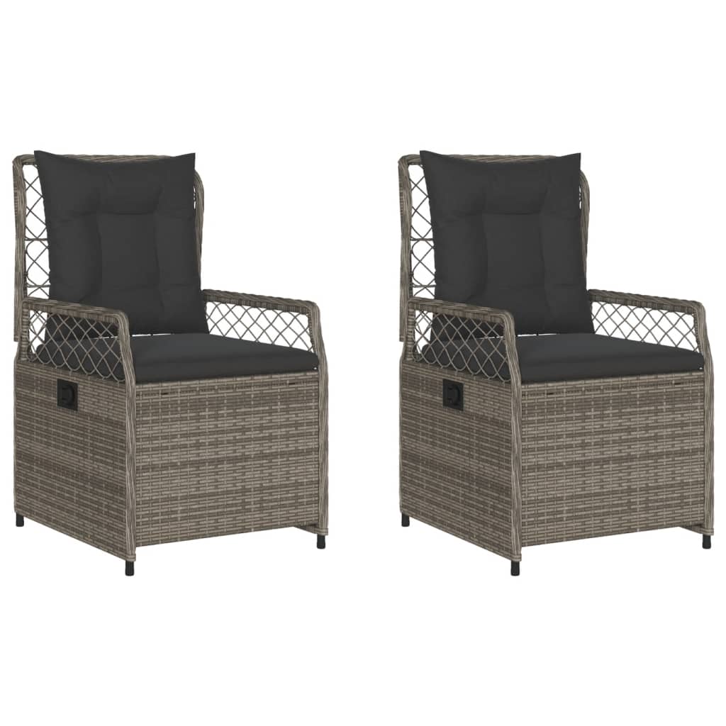 Gartensessel 2 Stk. Verstellbar Schwarz Poly Rattan