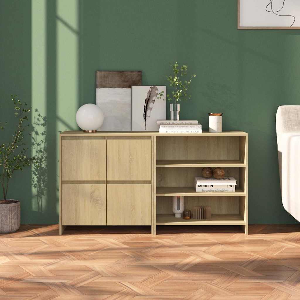 2-tlg. Sideboard Weiß Holzwerkstoff