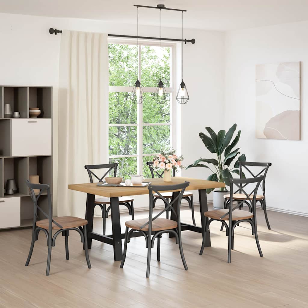 Esstisch NOAIN U-Form-Beine 180x90x75 cm Massivholz Kiefer
