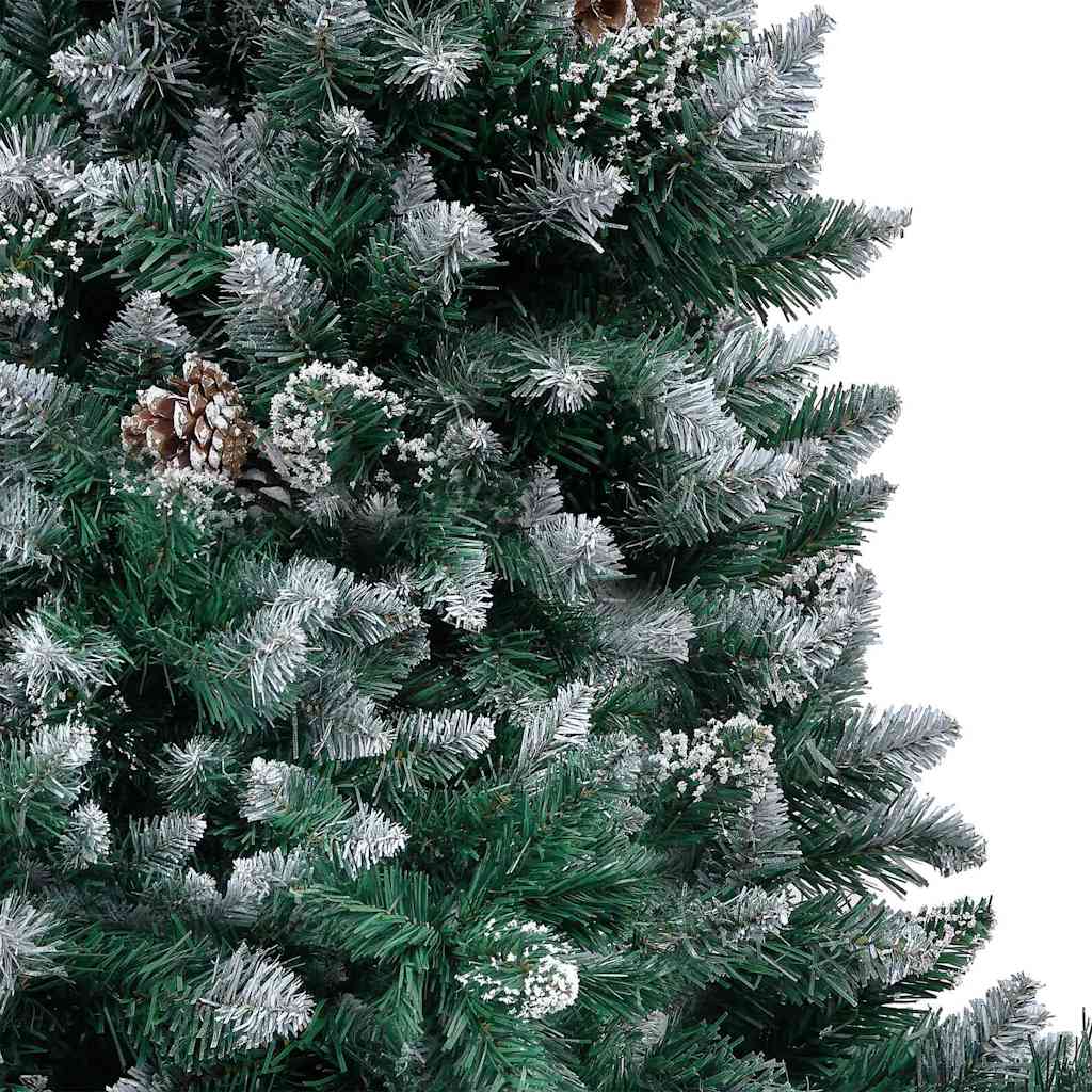 Künstlicher Weihnachtsbaum mit LEDs Kugeln Zapfen 150 cm