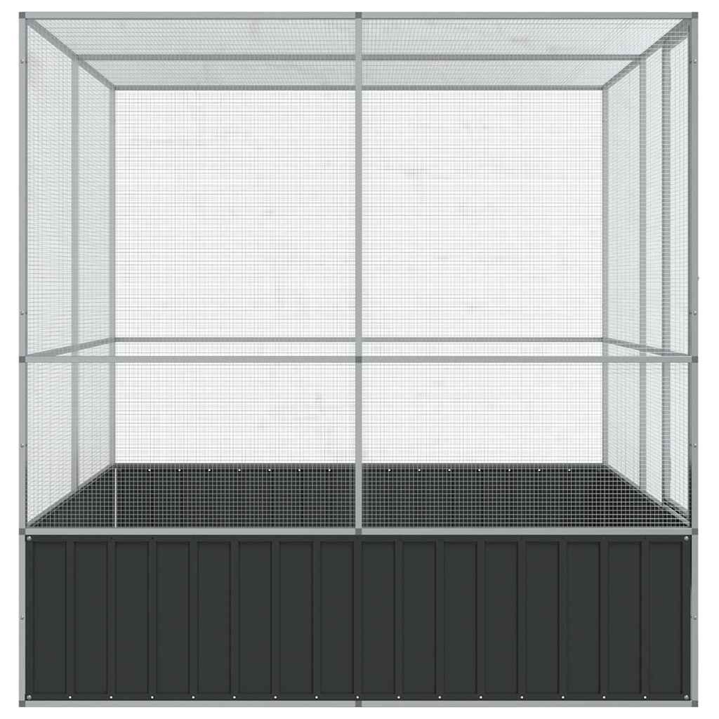Voliere Silbern 210,5x107x212 cm Stahl