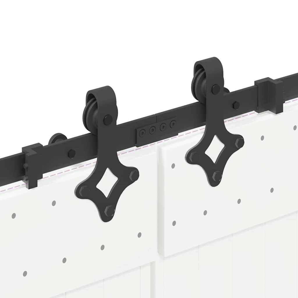 Schiebetürbeschlag-Set 305 cm Stahl Schwarz