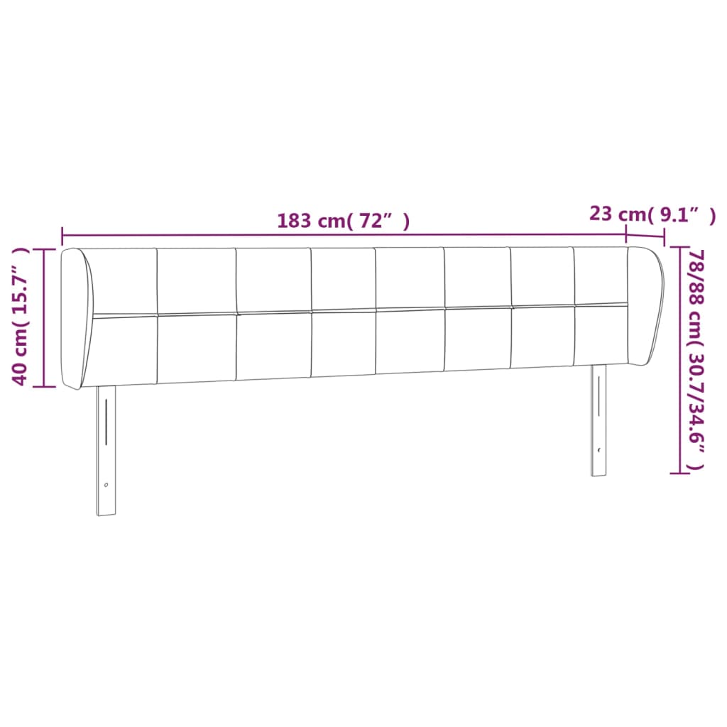 Kopfteil mit Ohren Dunkelblau 93x23x78/88 cm Samt