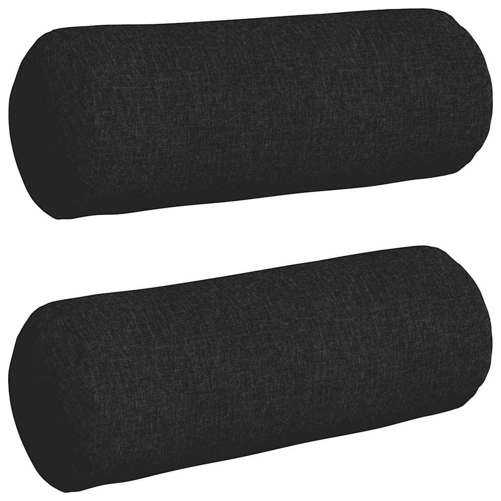 Bolsterkissen 2 Stück Hellgrau Ø 15 x 40 cm Stoff