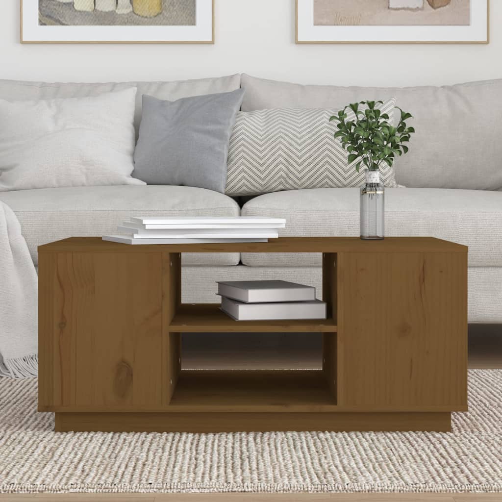Couchtisch 90x49x40,5 cm Massivholz Kiefer