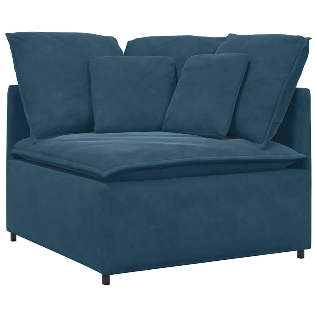 Modulares Sofa mit Kissen Samt Blau