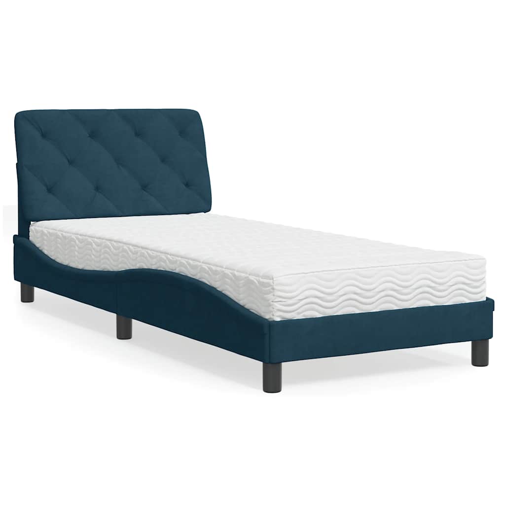Bett mit Matratze Hellgrau 80x200 cm Samt