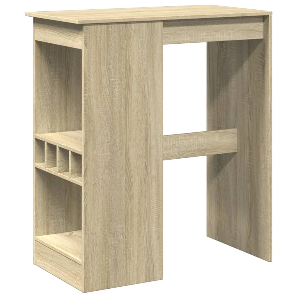 Bartisch mit Regal Schwarz Eichen-Optik 90 x 47,5 x 103,5 cm