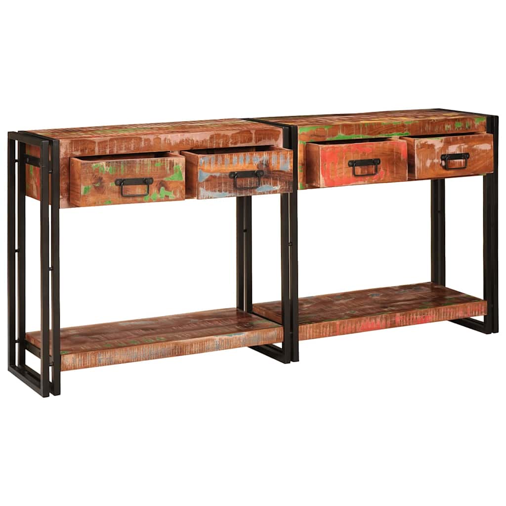 Konsolen-Tische 2 pcs Braun 161 x 33 x 75 cm Massivholz Mango