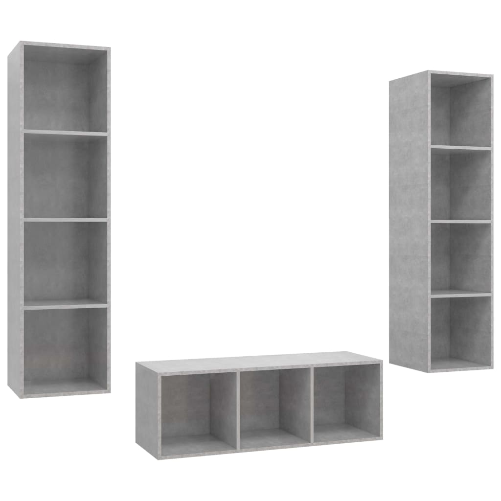 3-tlg. TV-Schrank-Set Weiß Holzwerkstoff
