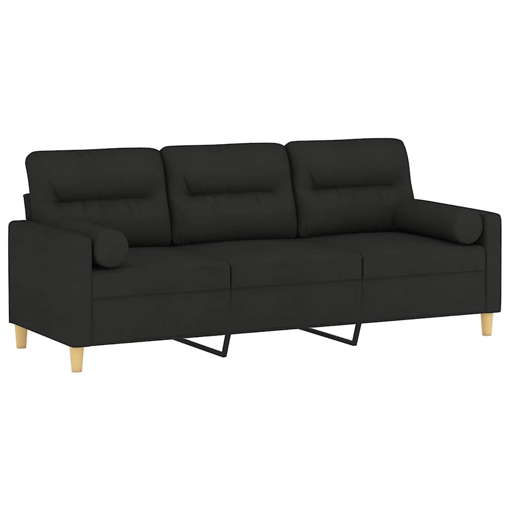 2-Sitzer-Sofa mit Zierkissen Braun 120 cm Stoff