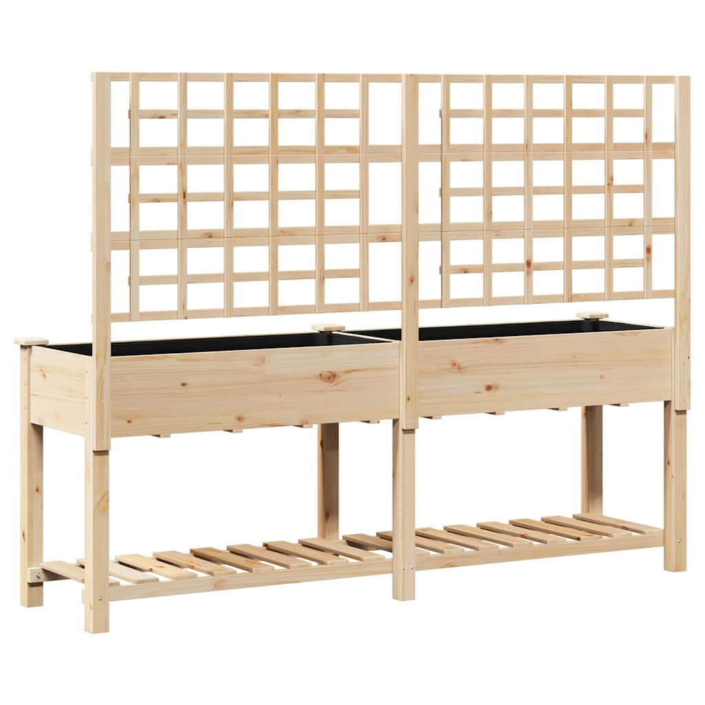 Garten-Pflanzgefäß Beige 71 x 38 x 152 cm Massivholz aus Fichte