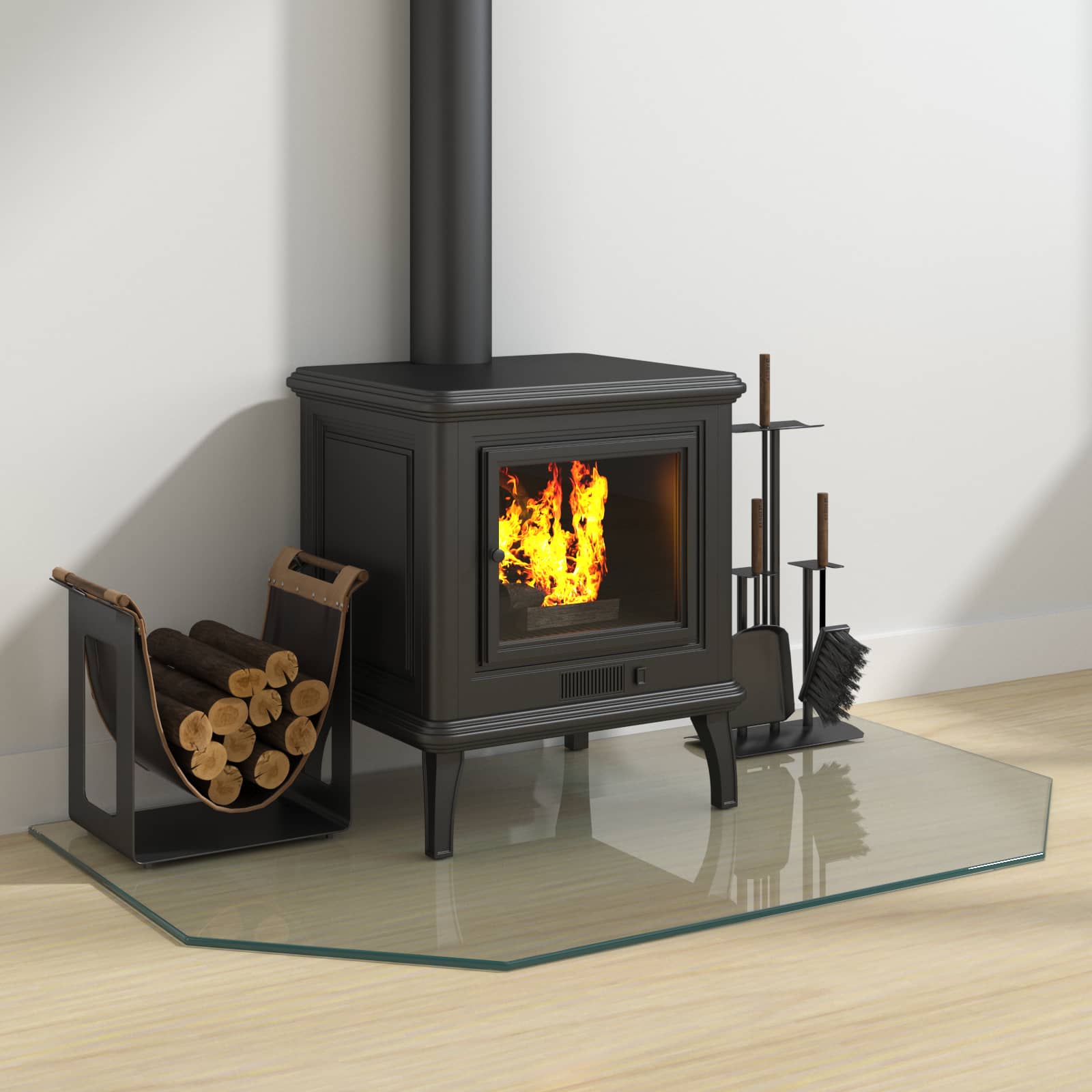 Feuerstelle Glasplatte Transparent 80 x 50 cm Glas