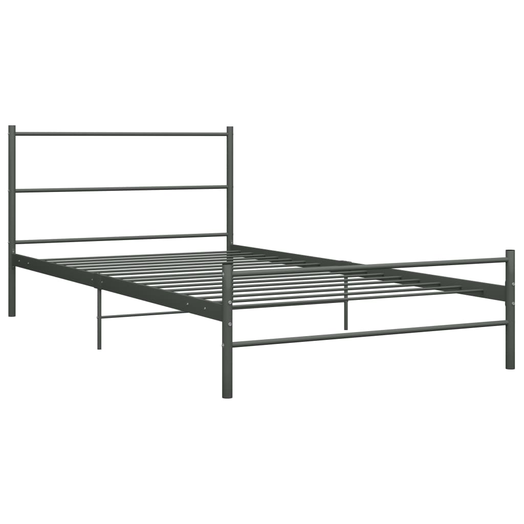 Bettgestell Grau Metall 180×200 cm