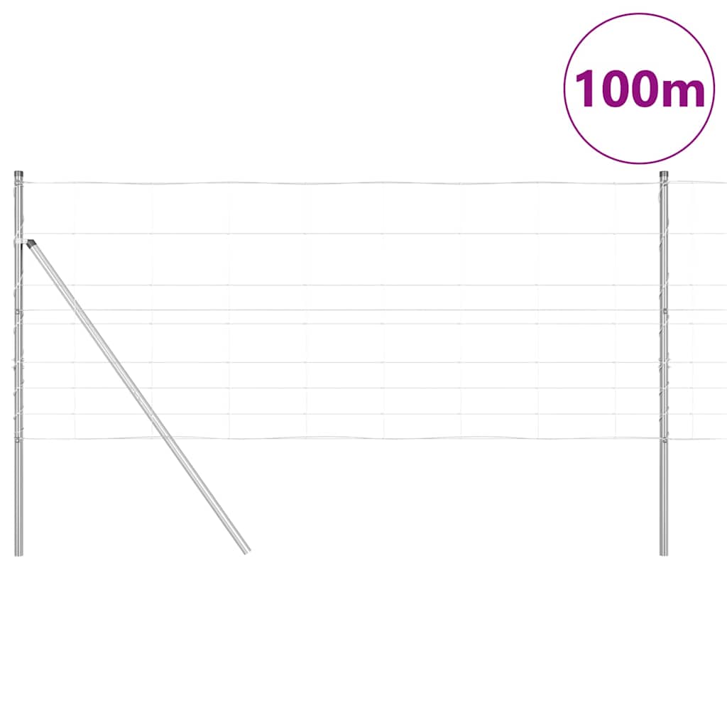 Ground Fix Geschweißter Drahtzaun 25 x 0,8 m Silber Netz