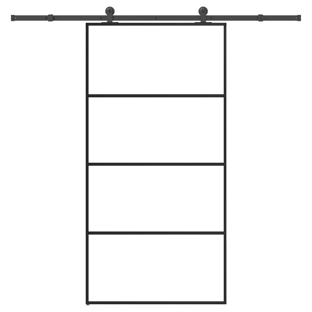 Schiebetür mit Beschlag 76x205 cm ESG-Glas & Aluminium