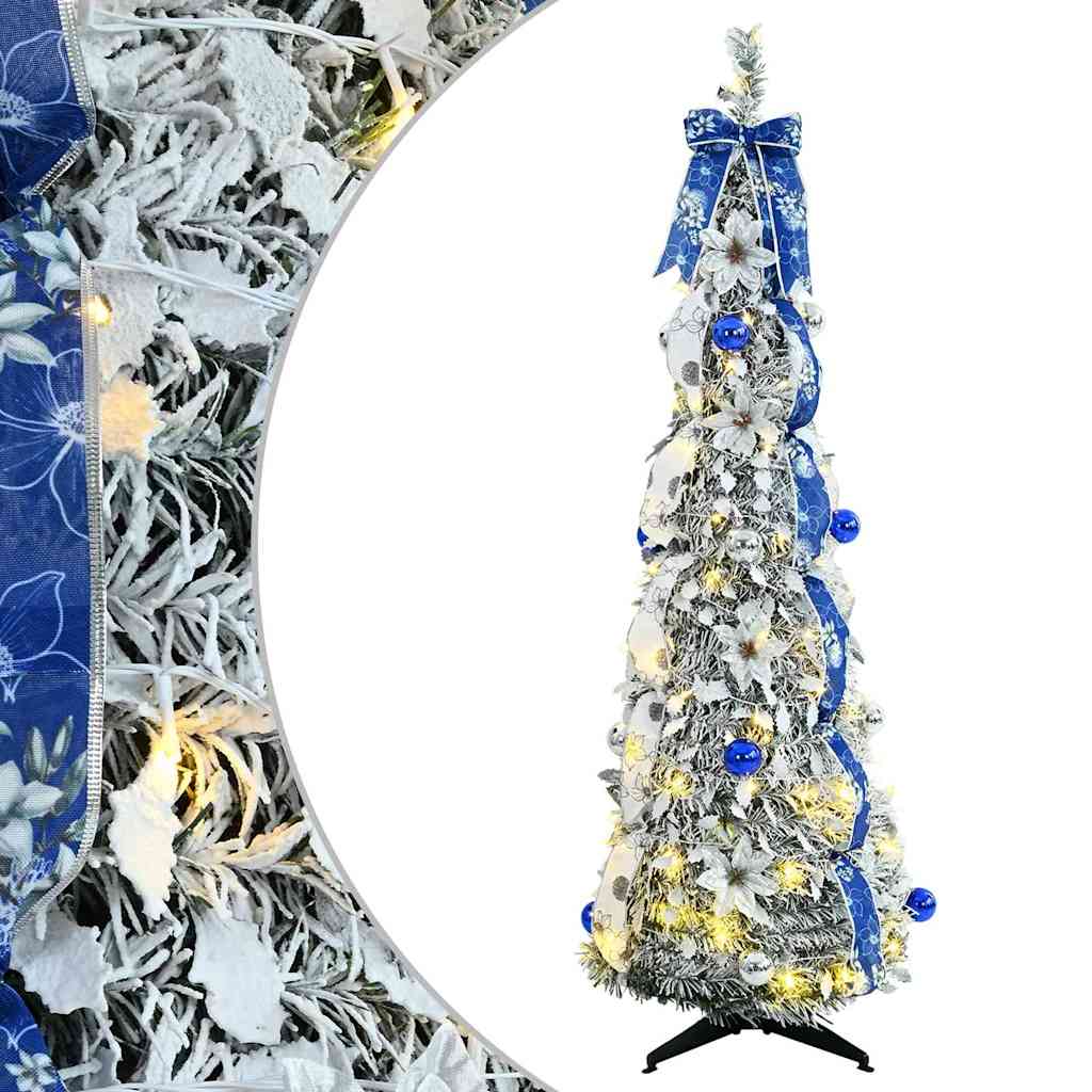 Künstlicher Weihnachtsbaum mit 50 LEDs Weiß 120 cm PVC