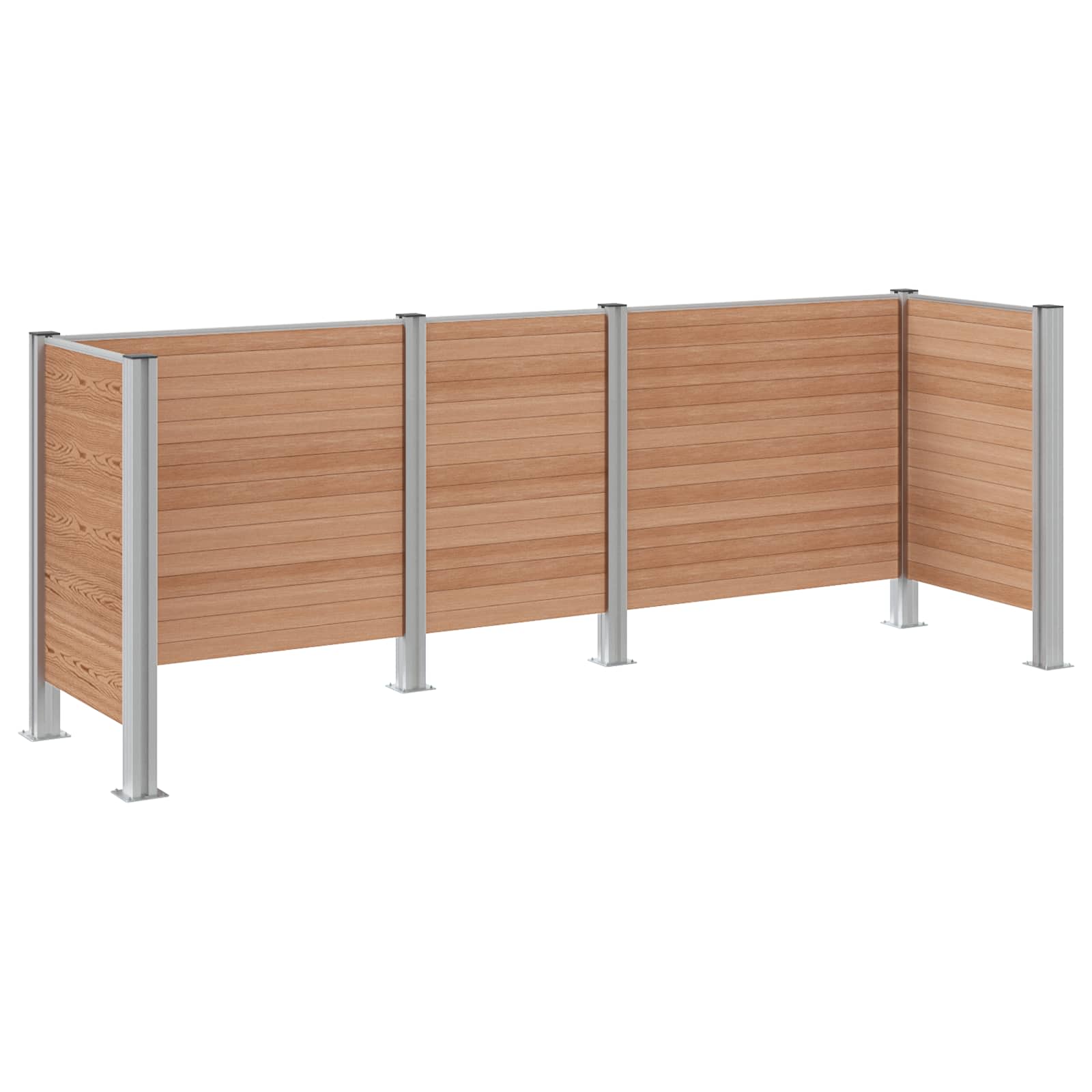 Mülltonnenzaun Braun 161 x 85 x 115 cm Aluminium und WPC