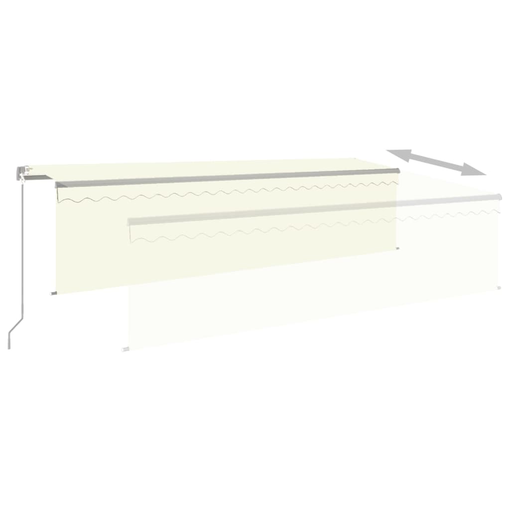 Markise Manuell Einziehbar mit Rollo 3x2,5 m Creme