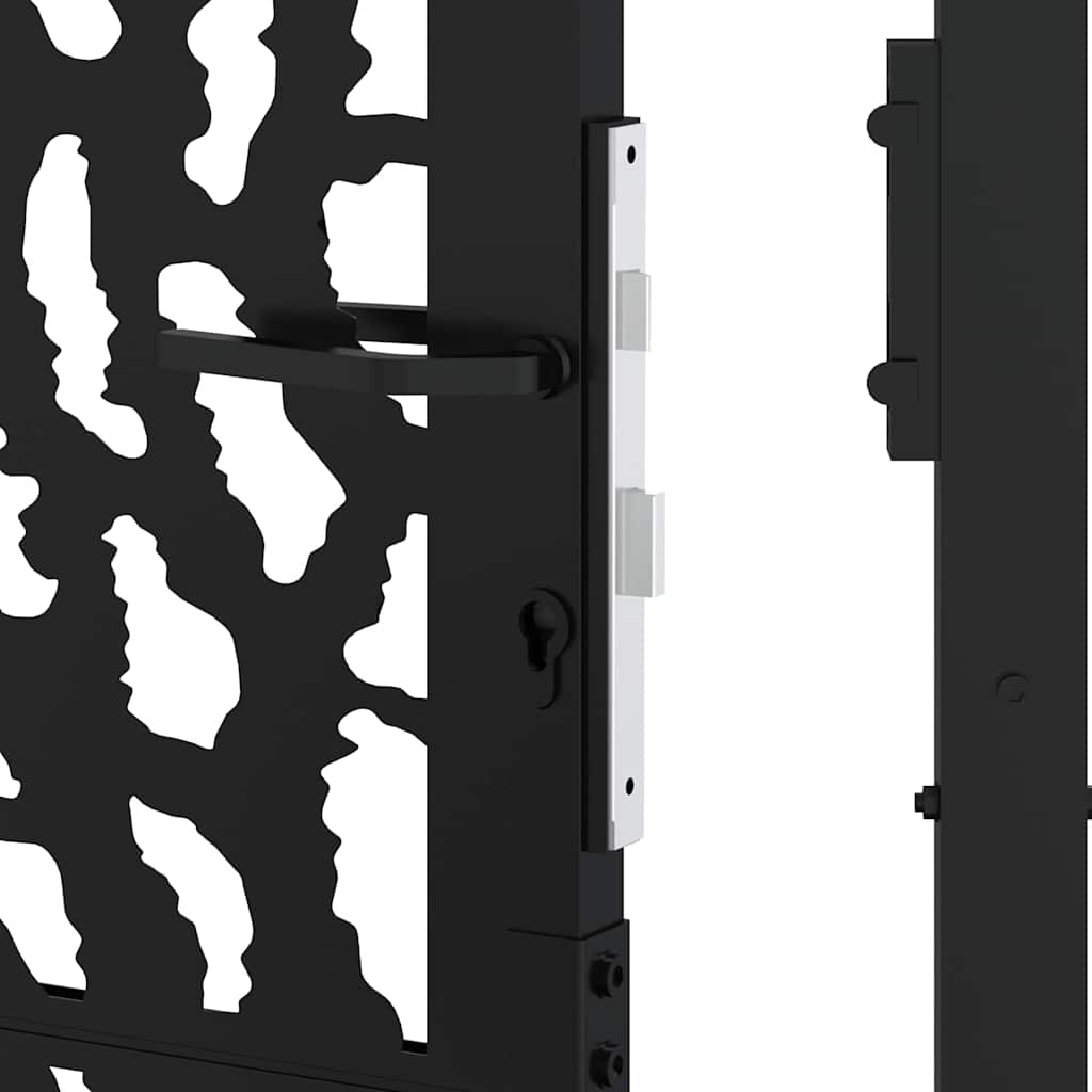 Gartentor Schwarz 100x100 cm Stahl Lichtdesign