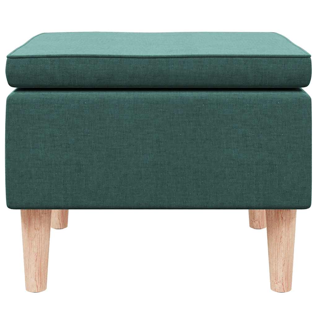 Hocker mit Holzbeinen Schwarz Stoff