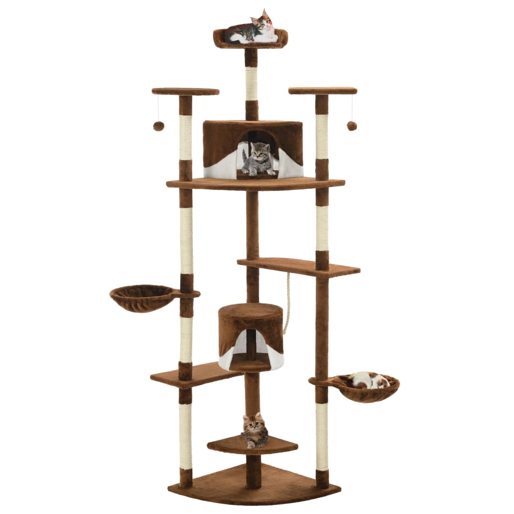 Katzen-Kratzbaum Sisal 203 cm Beige und Weiß