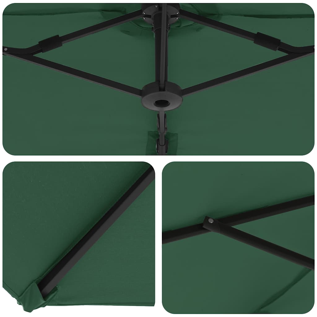 Sonnenschirm Sand 372 x 198 x 243 cm Polyester und Aluminium