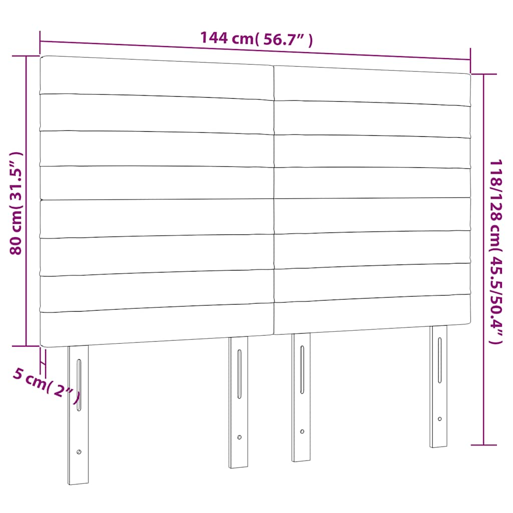 Kopfteil Hellgrau 80x5x118/128 cm Samt