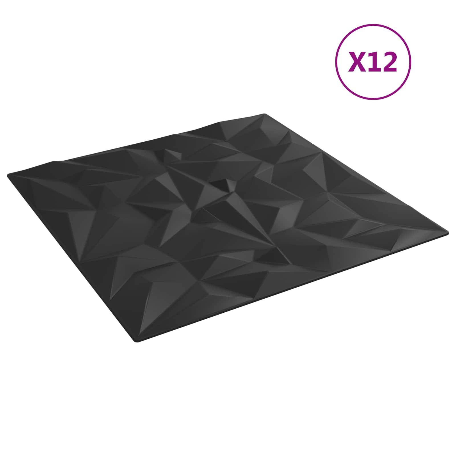 Wandpaneele 12 pcs Diamant Weiß 50 x 50 cm XPS Schaum