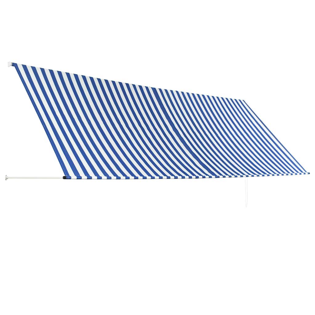 Einziehbare Markise 150×150 cm Blau und Weiß