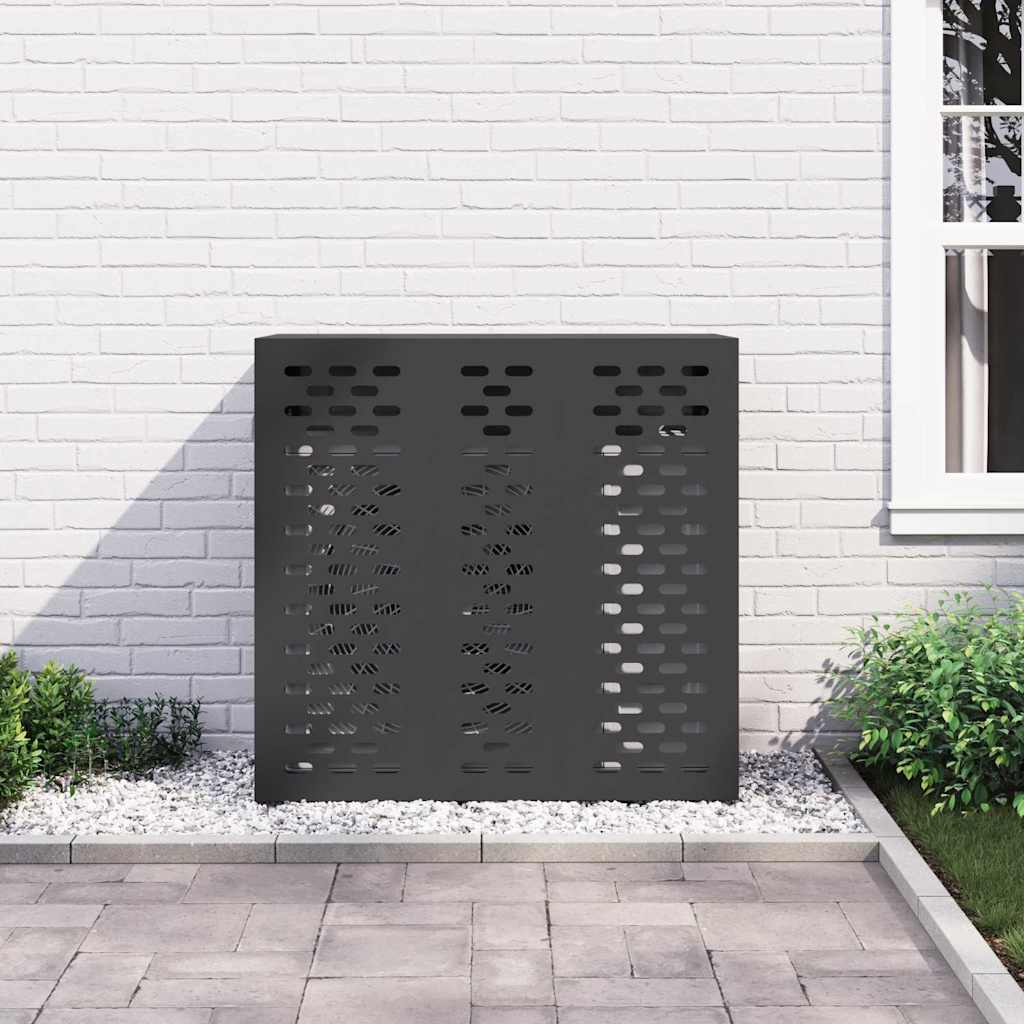 Klimaanlagenabdeckung Schwarz 90 x 40 x 60 cm Stahl