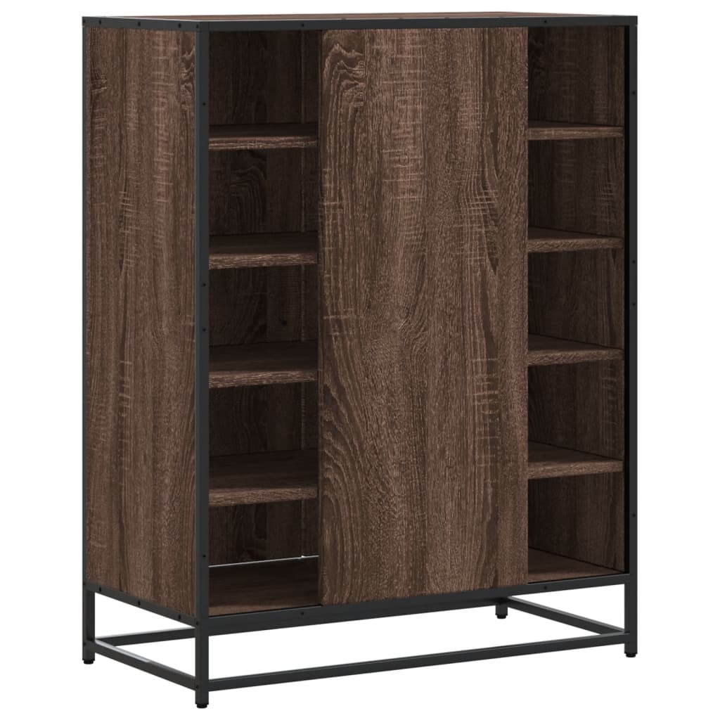 Schuhschrank Räuchereiche 75x38x97,5 cm Holzwerkstoff Metall