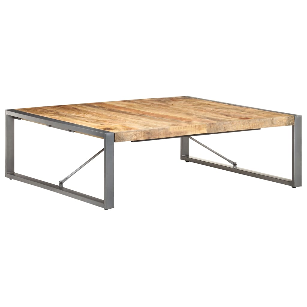 Couchtisch 140x140x40 cm Raues Mangoholz