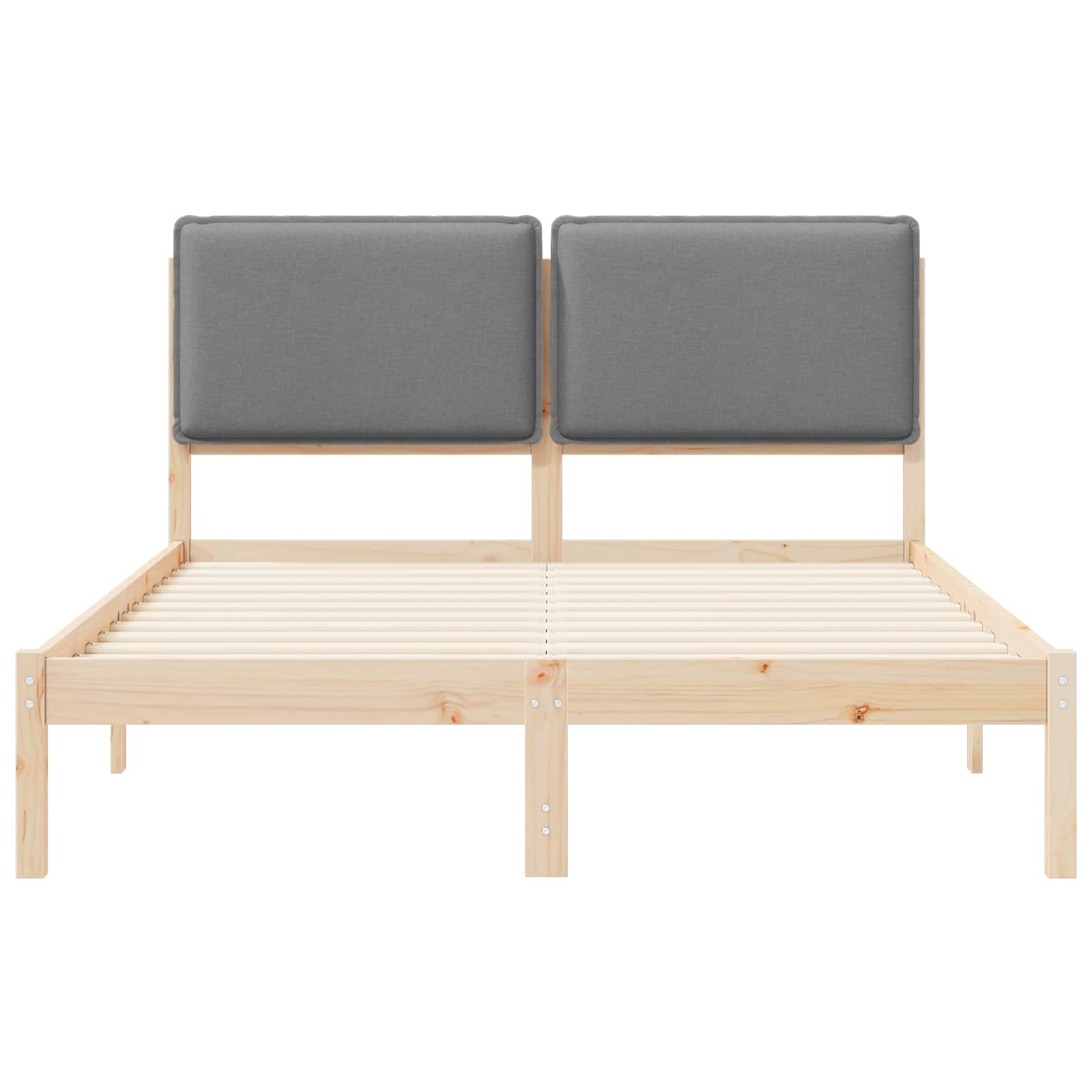 Bettgestell mit gepolstertem Kopfteil Hellgrau 200 x 200 cm
