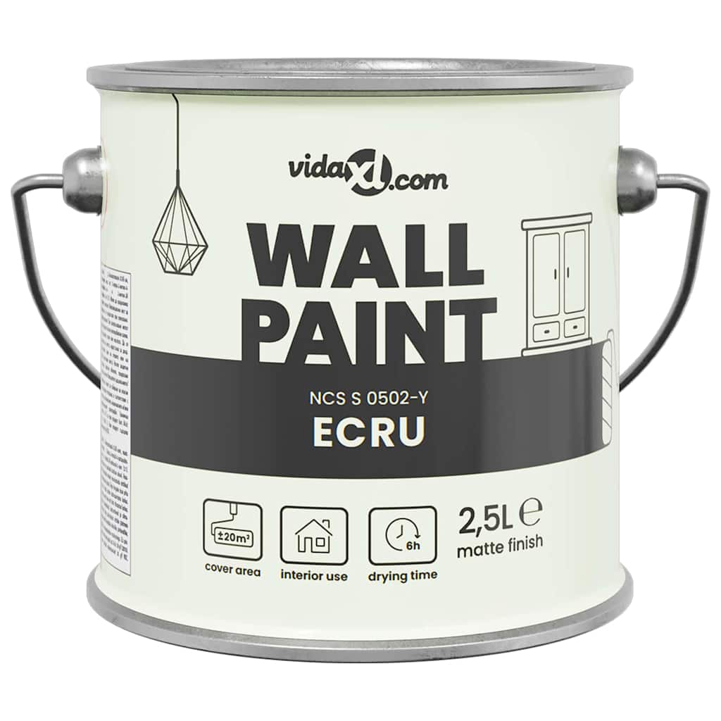 Wandfarbe Grau 2,5 L Wanddruck